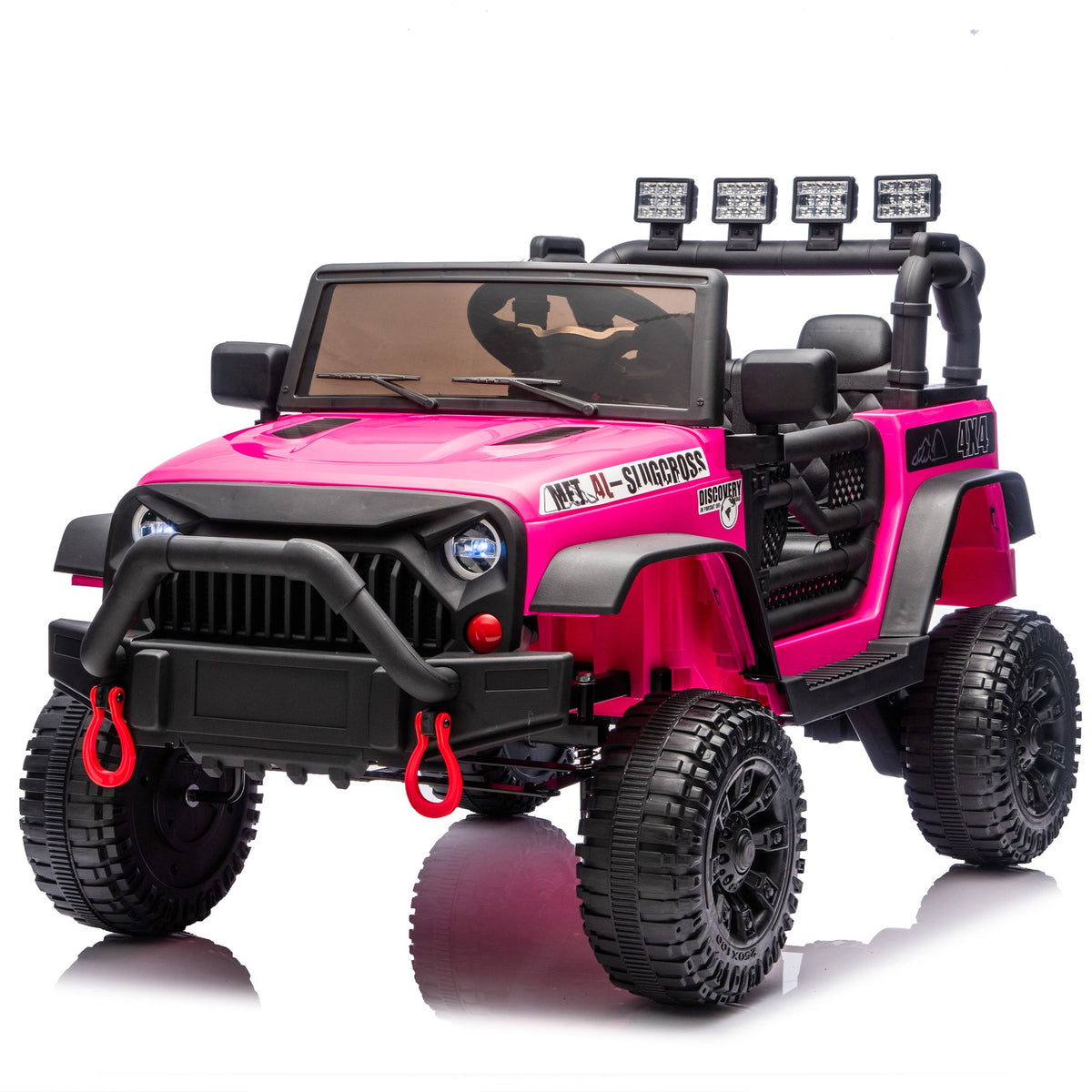 24V Kids Ride-On Car with Remote Control and Bluetooth - Rose Pink