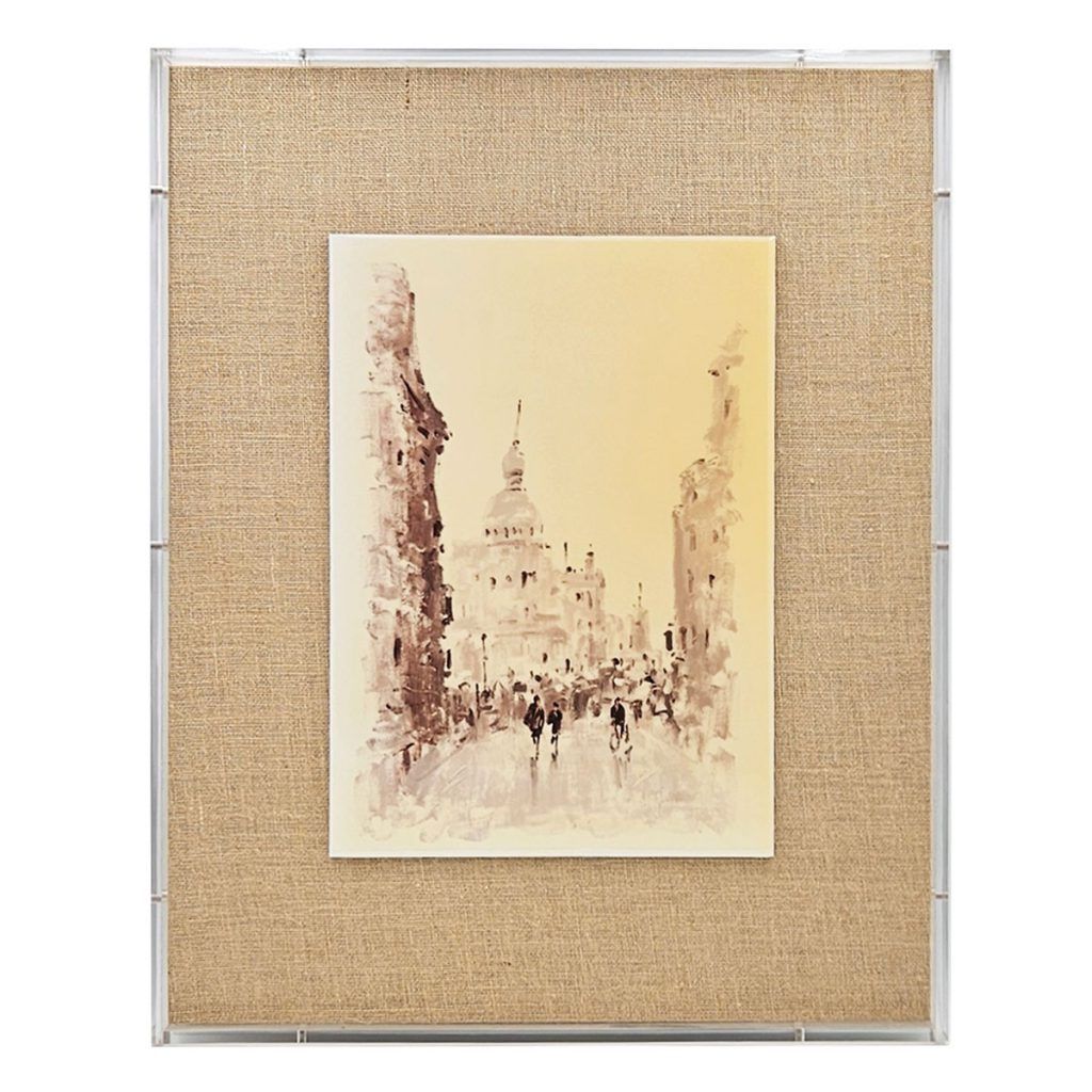 European Cities Watercolor Framed Prints with MDF & Acrylic Frame - Brown