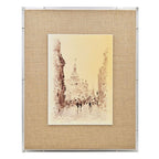 European Cities Watercolor Framed Prints with MDF & Acrylic Frame - Brown
