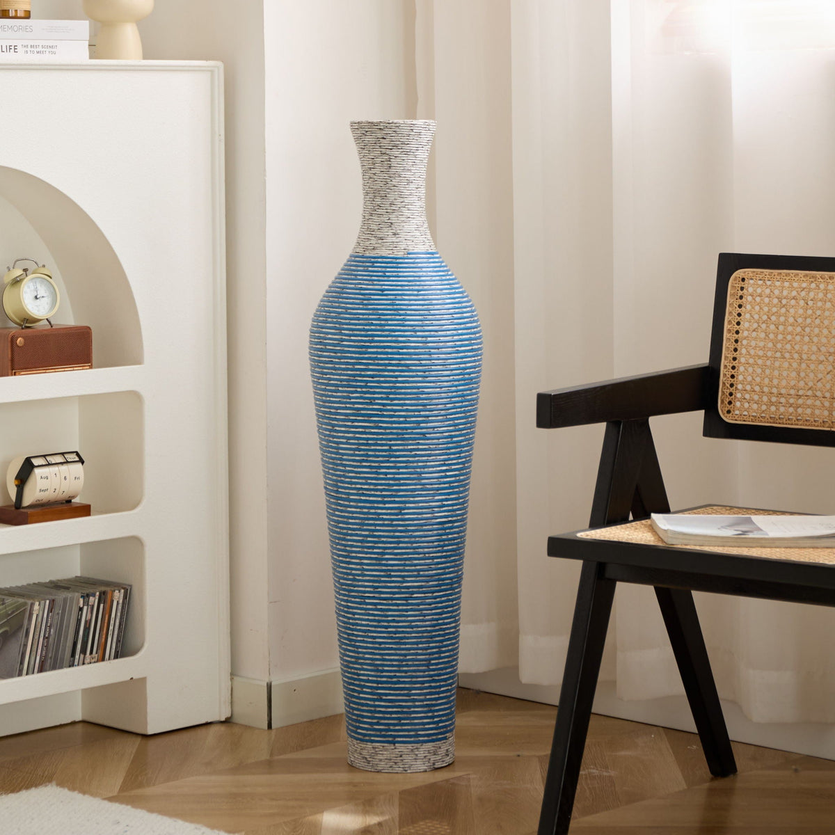Classic And Neat Floor Vase with High Independent Stand - Multiple Colors
