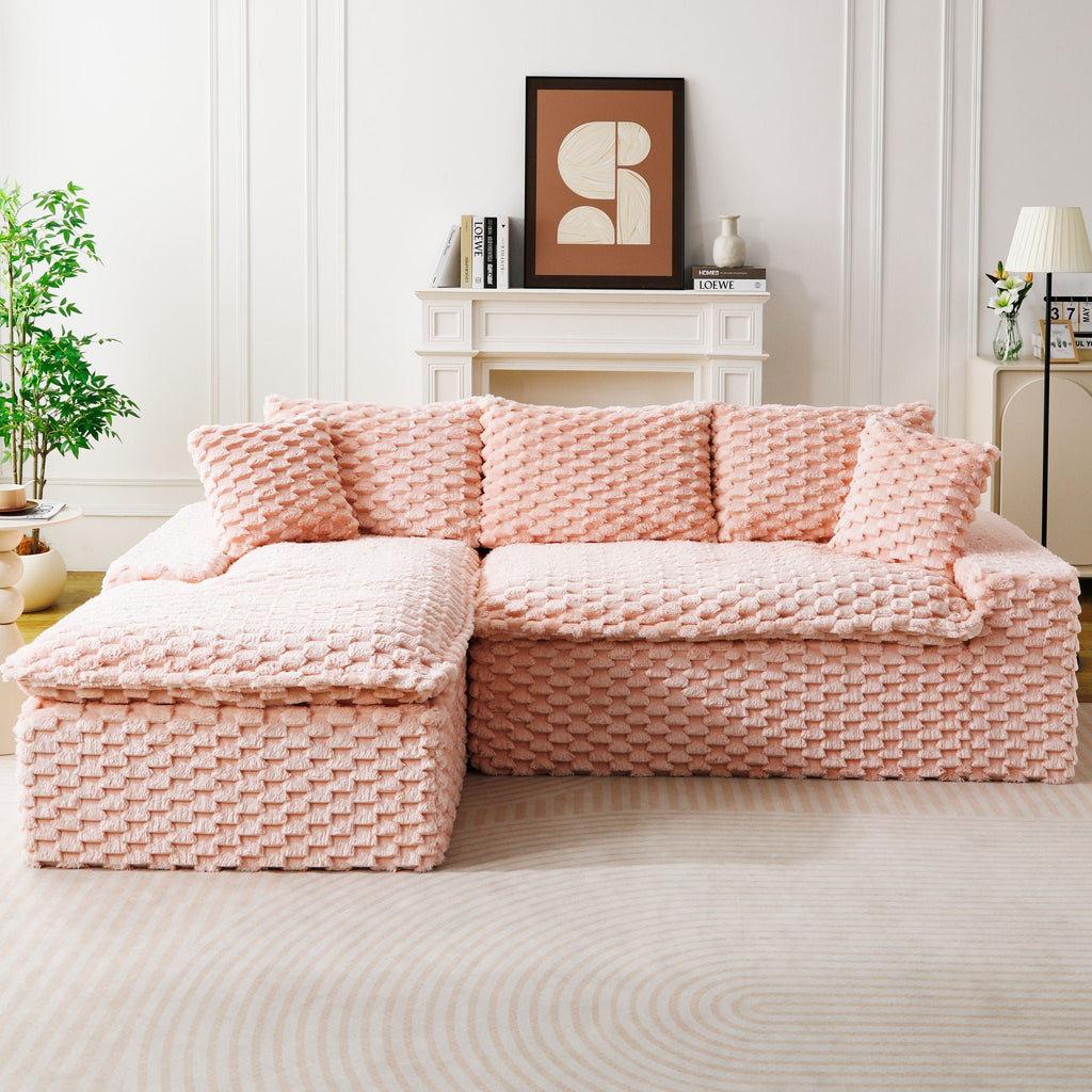 Convertible Modular Sectional Sofa with Twin Seat and Chaise - Multiple Colors