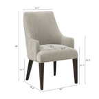 Upholstered Armchair with Ergonomic Backrest - Beige or Dark Gray