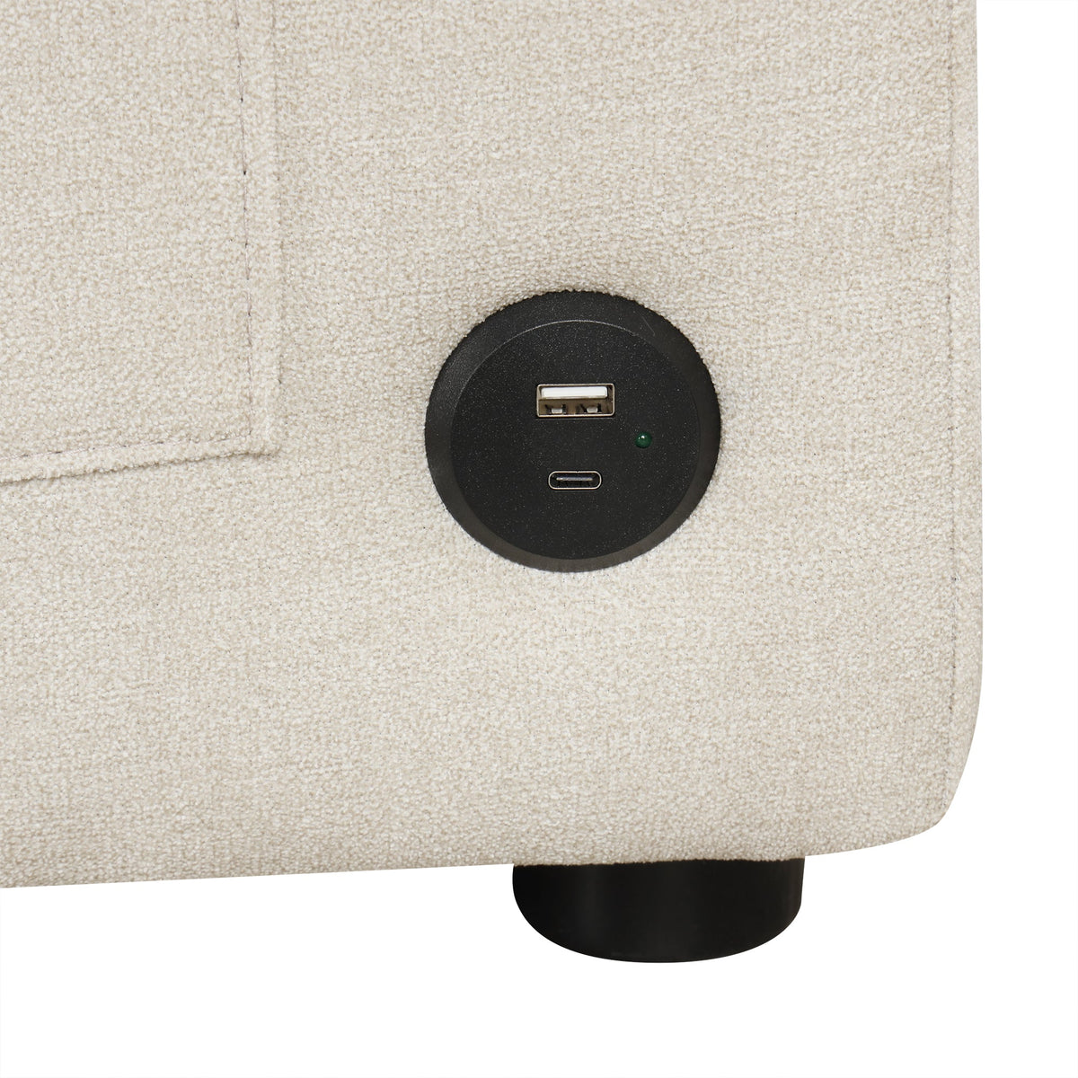 L-Shaped Sectional Sofa Bed with Storage & USB Ports - Chenille