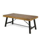 Teak Outdoor Coffee Table with Metal Frame - Natural Teak