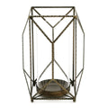 Geometric Candle Holder with Glass Hurricane
