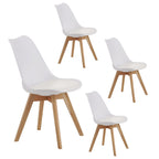Medieval Dining Chair Set of 4 with Sturdy Plastic Frame - White or Black