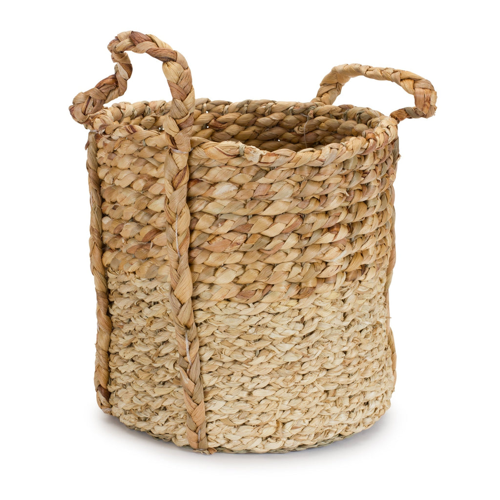 Seagrass basket w handles (set of 2)