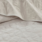 Ivory Velvet Quilt Set with Antimicrobial Finish - King/Cal King