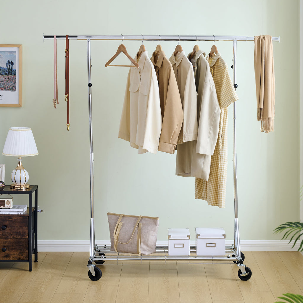 Heavy Duty Rolling Clothes Rack with 600 lbs Capacity - Iron