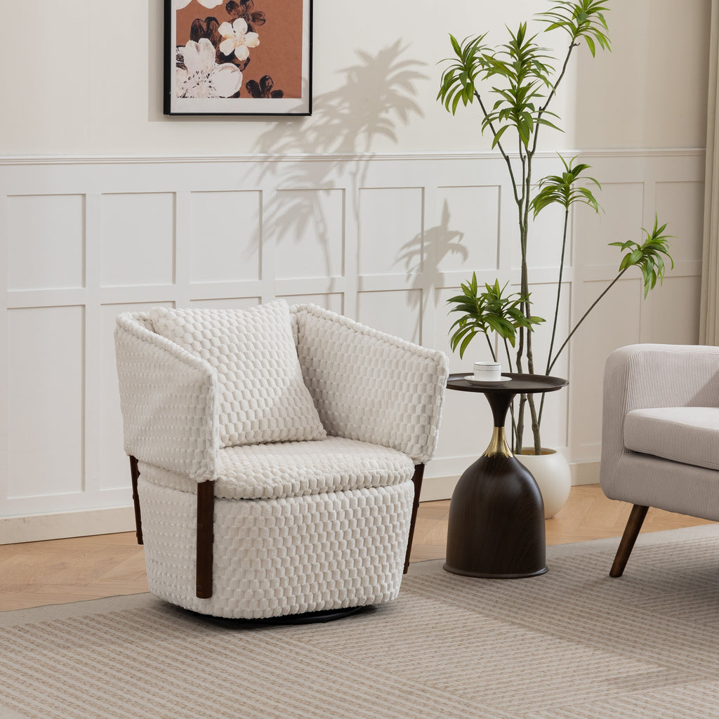 Mid Century Modern Accent Chair with Swivel Function - Corduroy