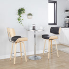 Contemporary Adjustable Round Bar Table with Hydraulic Lift - Silver
