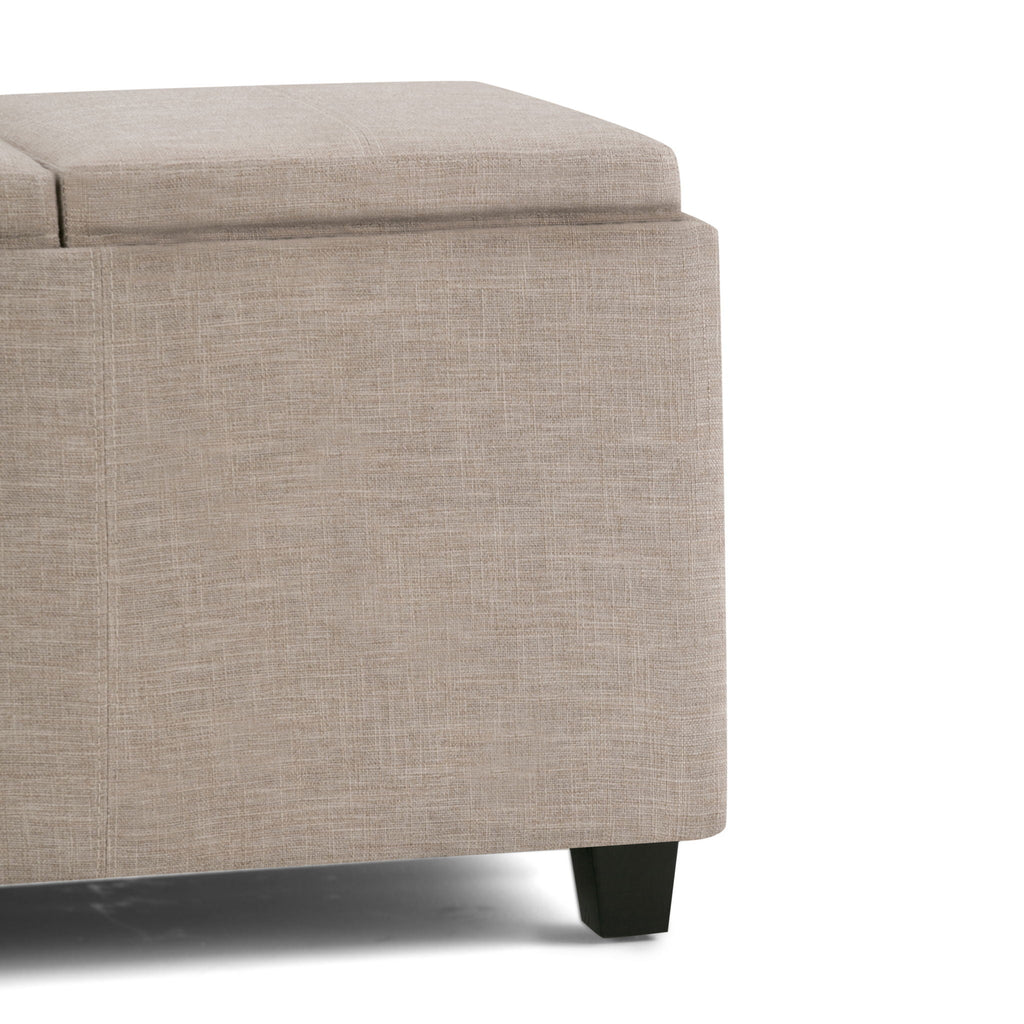 Avalon Upholstered Storage Ottoman with Flip-Over Serving Trays - Multiple Colors