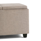Avalon Upholstered Storage Ottoman with Flip-Over Serving Trays - Multiple Colors