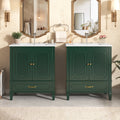 60" Double Sink Bathroom Vanity with Ample Storage - Green