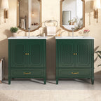 60" Double Sink Bathroom Vanity with Ample Storage - Green
