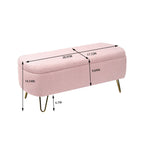 Faux Fur Storage Ottoman Bench with Padded Upholstery - Multiple Colors