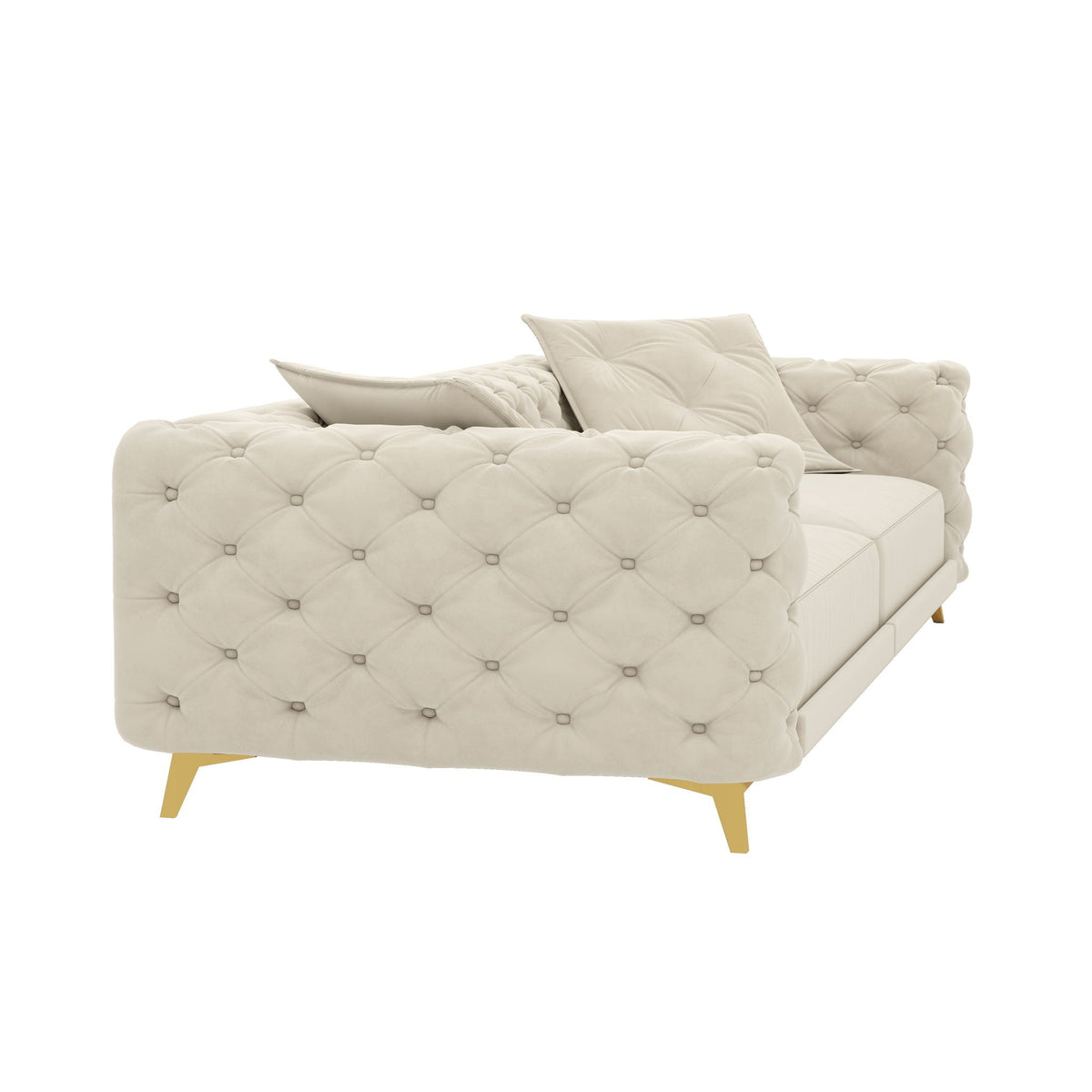 3-In-1 Convertible Sleeper Sofa Set with Deep Seat & Movable Ottoman - White, Beige, Gray