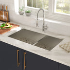 Modern Double Bowl Undermount Sink with 10" Deep Basins - Gray
