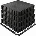 0.6 Inch Thick Gym Floor Mats with EVA Foam - Black