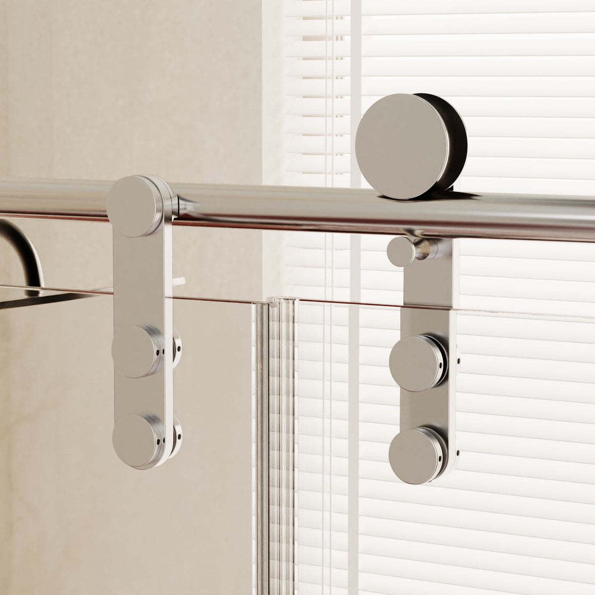 Frameless Single Sliding Shower Doors With Towel Rail & Handle