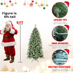6ft Pre-Lit Artificial Christmas Tree with 380 Warm White LED Lights