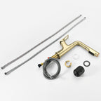 Tall Pull Down Vessel Faucet with Dual Spray Modes - Gold or Black