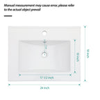 Premium Rectangular Vanity Top with Single Faucet Hole and Overflow - White