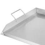 Stainless Steel Flat Top Griddle with Grease Trough – Silver
