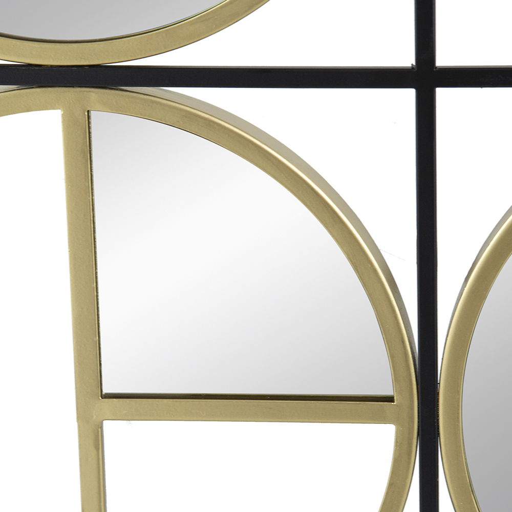 Metal Beaded Accent Mirror with Eclectic Contemporary Design - Gray