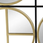 Metal Beaded Accent Mirror with Eclectic Contemporary Design - Gray