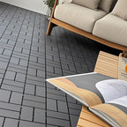 Plastic Interlocking Deck Tiles with Waterproof Drainage - Dark Gray or Brown