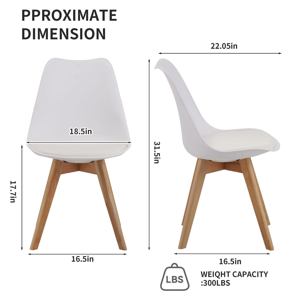 Medieval Dining Chair Set of 4 with Sturdy Plastic Frame - White or Black