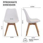 Medieval Dining Chair Set of 4 with Sturdy Plastic Frame - White or Black