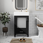 Bathroom Vanity with Ceramic Sink and Ample Storage - Blue, Green, or Black