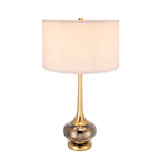 D15x29 Table Lamp with Glass Drum Shade – Aluminum Base