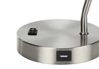 Modern Nickel Table Lamp with USB Port - Silver