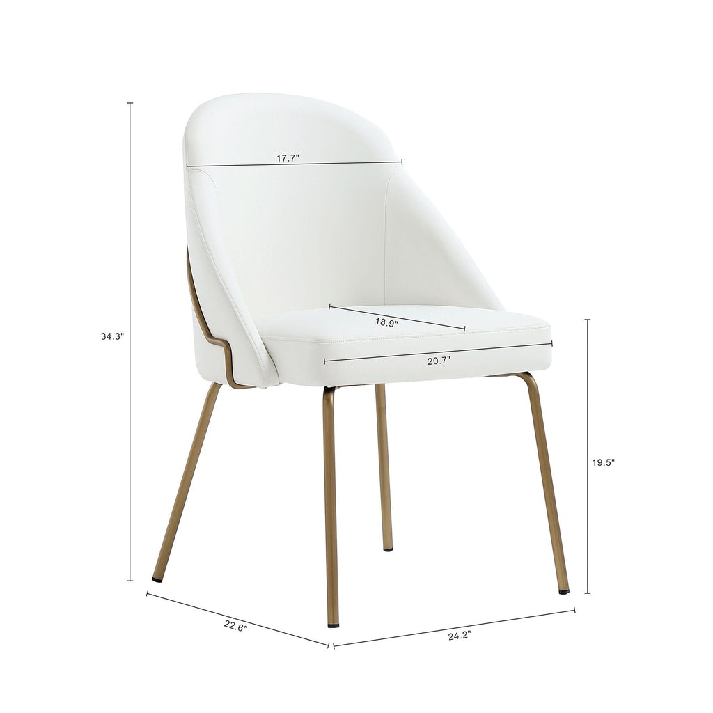 Upholstered Dining Chair with High-Density Foam - Beige, Gray, or White