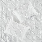 7 Piece Tufted Comforter Set with Hypoallergenic Filling - White
