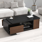 Extendable Coffee Table with Storage Drawers - Melamine Finish