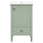 Retro Bathroom Vanity With Sink with Soft-Closing Doors - Green or Dark Gray