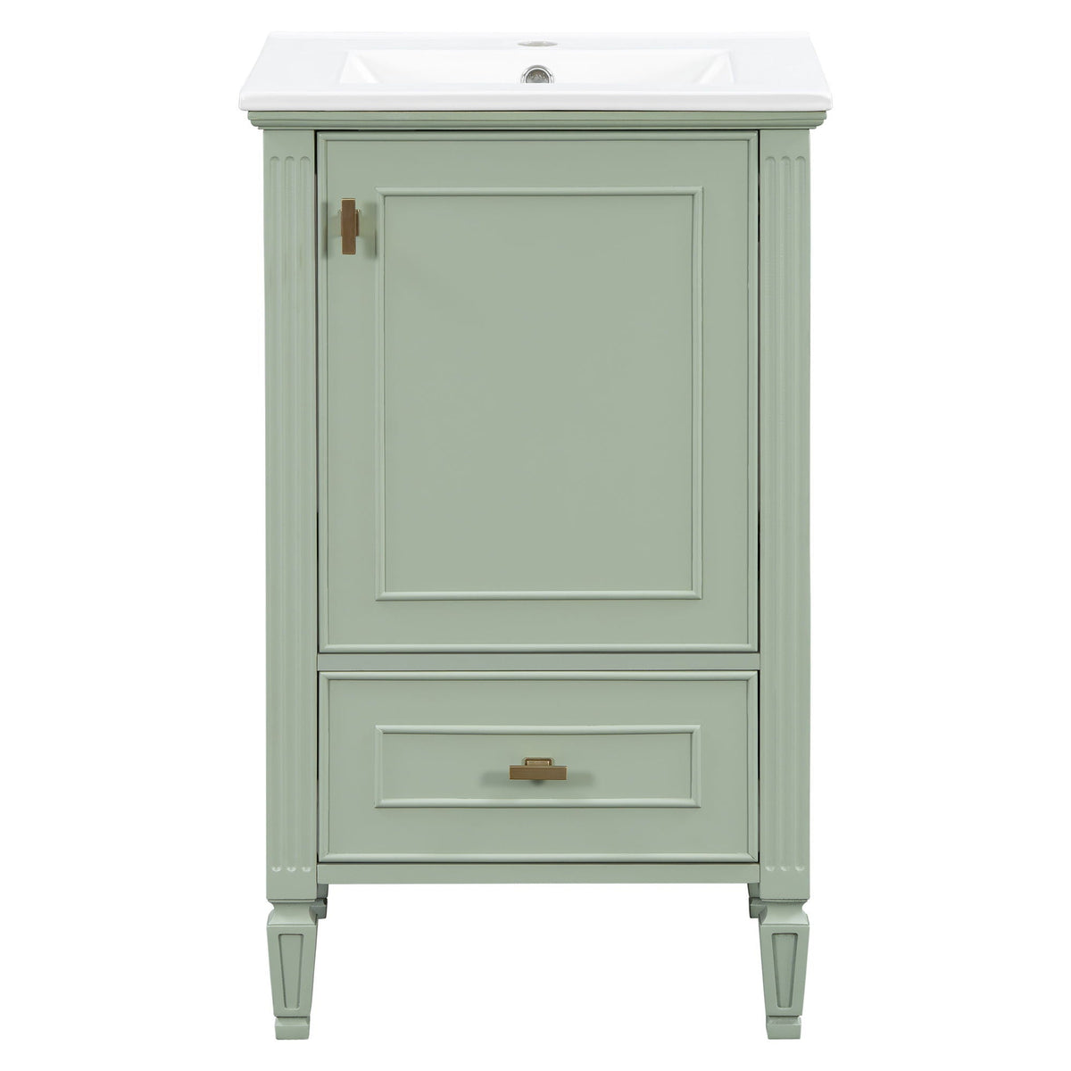 Retro Bathroom Vanity With Sink with Soft-Closing Doors - Green or Dark Gray