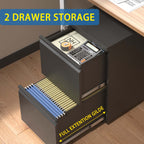 Metal Drawer Mobile File Cabinet with Lock for Secure Organization - White or Black