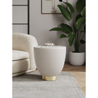 Upholstered End Table with Sintered Stone Top - Multiple Colors