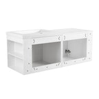 Modern Bathroom Vanity Sink Combo With Spacious Storage - White or Light Brown