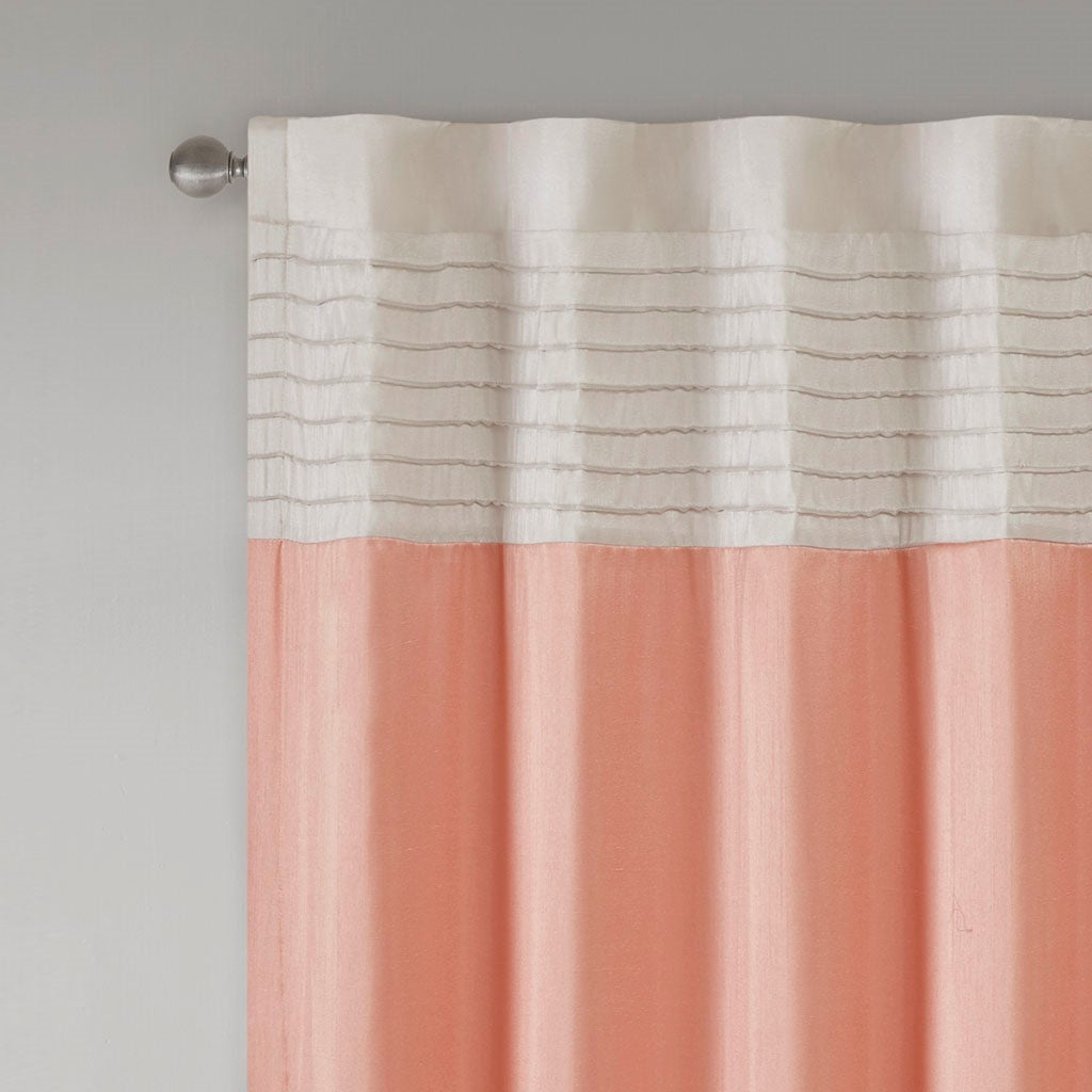 Polyoni Pintuck Curtain Panel with Pintuck Detailing - Warm Color Block