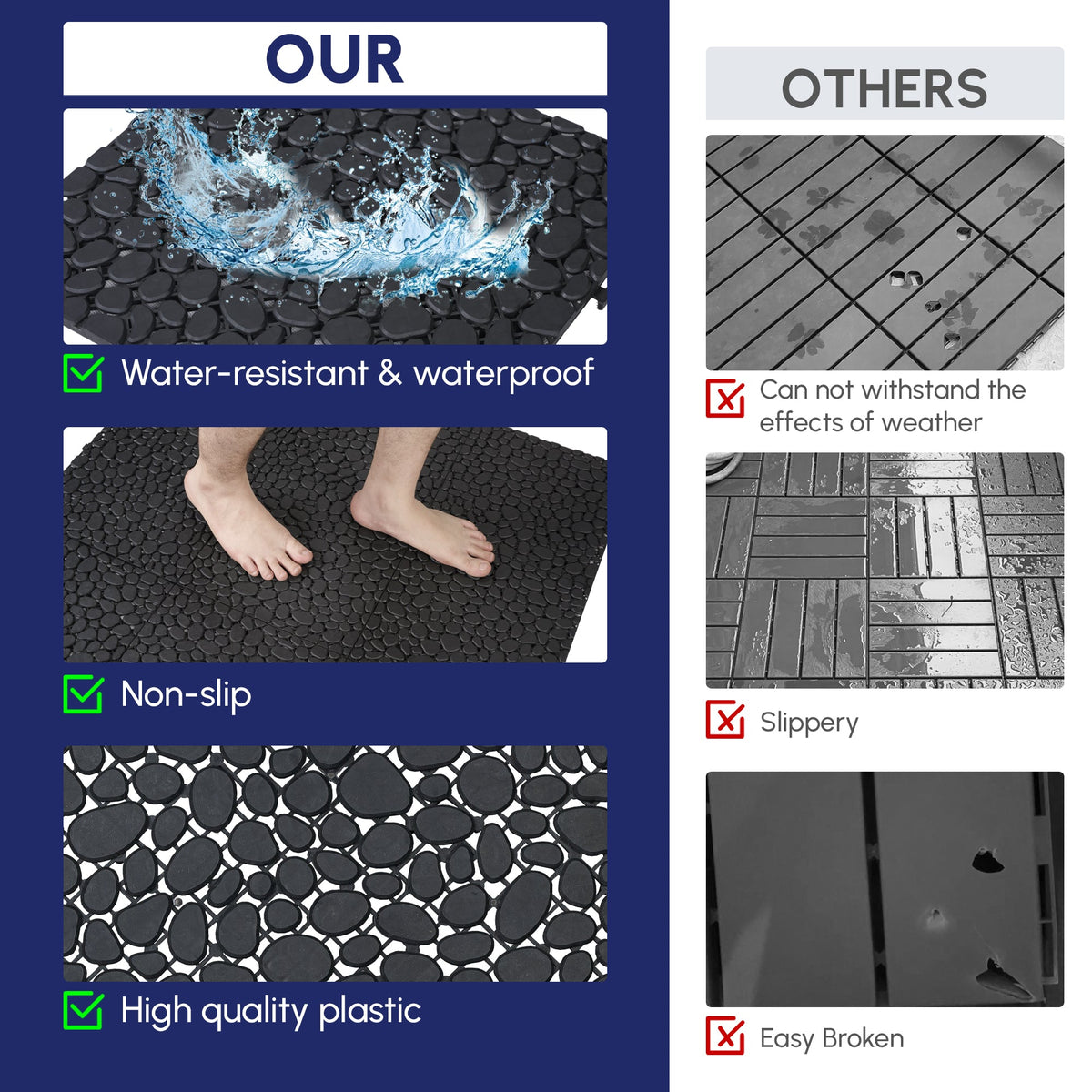 12 x 12 Inch Accessories with Durable Plastic Construction - Multiple Colors