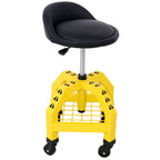 Pneumatic 360 Degree Swivel Creeper Stool with Adjustable Height - Red, Yellow, Green, Dark Gray