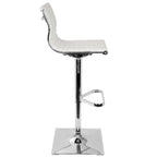 Contemporary Adjustable Barstool with Swivel – Bar Height, White or Dark Gray