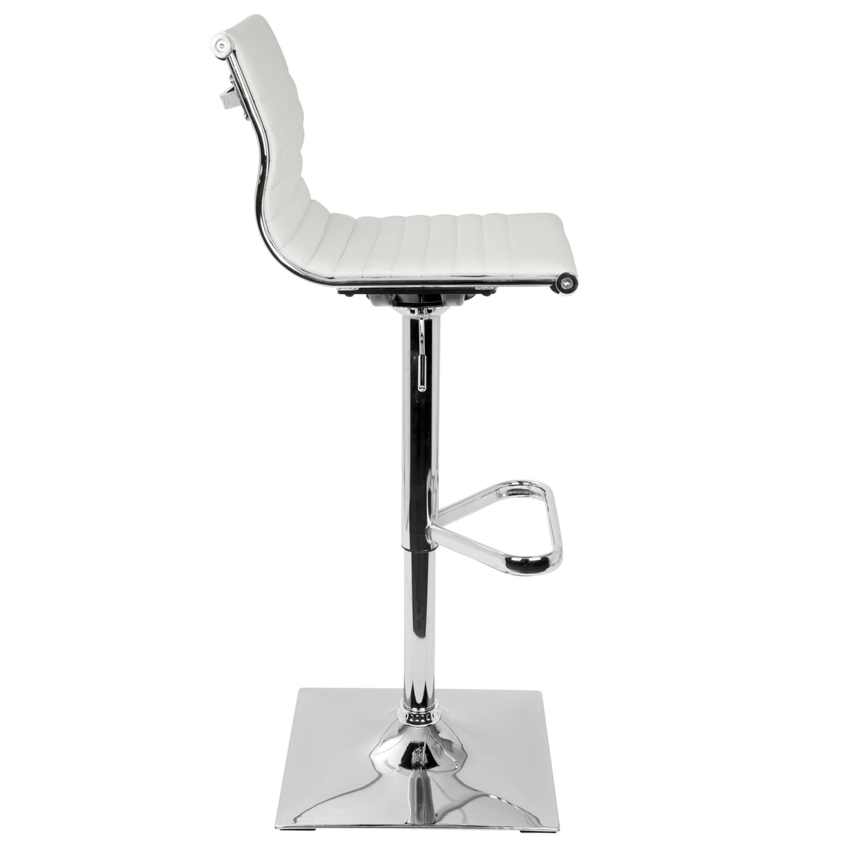 Contemporary Adjustable Barstool with Swivel – Bar Height, White or Dark Gray