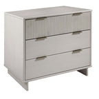 Solid Wood 3 Drawer Dresser with Ribbed Fronts - Multiple Colors
